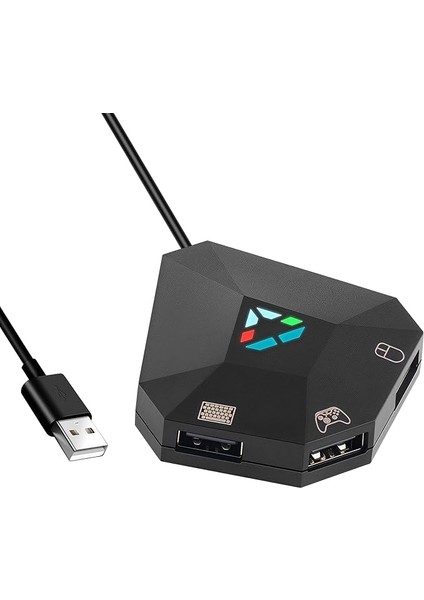 Klavye ve Fare Adaptörü: Adaptör Fare Klavye Ps4/ps3/xbox One/xbox 360/NS Switch Konsol Serisi, Klavye ve Fare Dönüştürücü, 1 Tip C ve 3 Micro-Usb Konsol Için