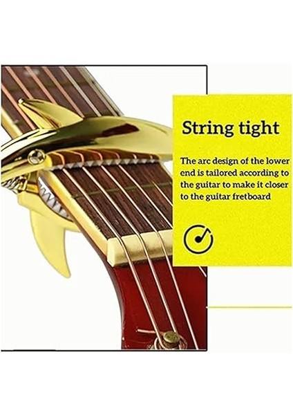 Köpekbalığı Gitar Capo, Çinko Alaşım Ton Klip Altın Elastik Yumuşak Ton Klip Elektrik Akustik Klasik Gitar Ukulele modelleri