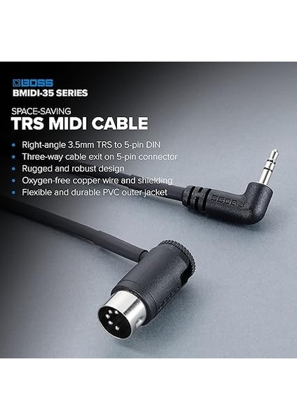Bmıdı-2-35 – 60 cm – Yer Tasarrufu Sağlayan 3,5 mm Trs 5 Pinli Midi Kablo, Çok Yönlü Fişli, Yüksek Kaliteli Bağlantı Pedalları fiyatları