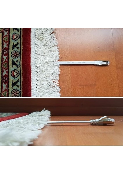 Cat7 Yassı Ftp Ethernet Network Lan Internet Kablosu, Beyaz 15 Metre fırsatları