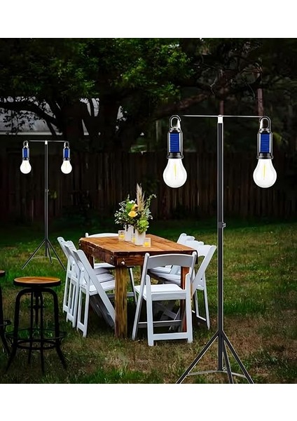 2 Lambalı, Askılı, 3 Modlu, Şarjlı, LED Solar Güneş Enerjili, 2 mt Metal Standlı, Su Geçirmez, Kitap Okuma Işığı, Kamp, Avcılık, Balıkçılık, Garaj, Güverte, Balkon Dekorasyonu, (Yuvarlak) fiyatları
