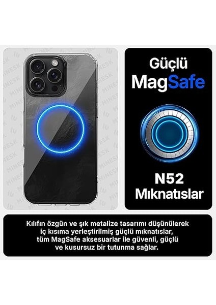 iPhone 15 Pro Için Shinemag Serisi Magsafe ile Uyumlu Göz Alıcı ve Şık Metalize Arka Tasarım Yüksek Kalite Materyal Premium Hybrid Kılıf Kapak (Siyah, 15 Pro) fiyatları