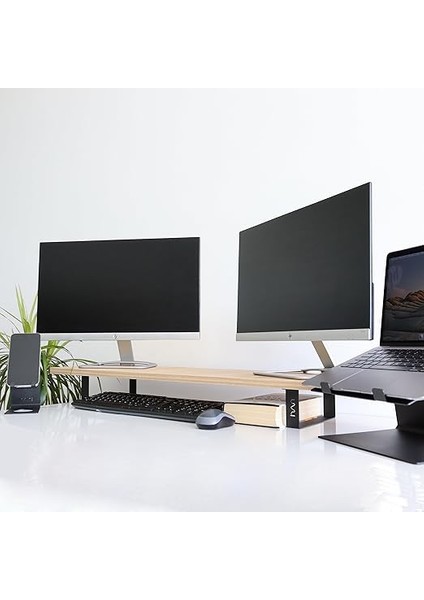 Dual Monitör Standı – Ikili Monitör Standı – Monitör Yükseltici – Mdf Lam – Safir Meşe – Wms2 modelleri
