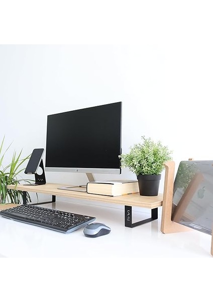 Dual Monitör Standı – Ikili Monitör Standı – Monitör Yükseltici – Mdf Lam – Safir Meşe – Wms2 fırsatları