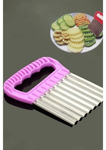 Kitchen 1 Adet Şekilli Patates Cips Dilimleyici Kesici Doğrayıcı Tırtıklı Patates Dilimleme Doğrama Aparatı modelleri