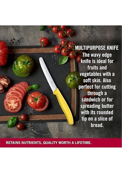 Vt 6.7836.L118 Swiss Classic Sarı Tırtıklı Domates Sosis Bıçağı 11 cm fırsatları