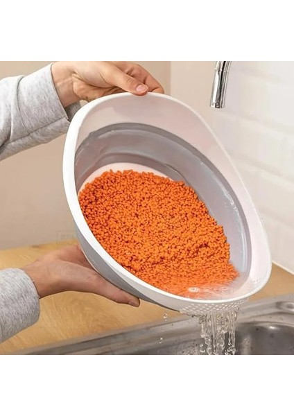 Katlanabilir Akordiyonlu Süzgeç, Mutfak Pirinç Meyve Sebze Süzgeci, Bpa Içermez, 30 x 25 x 15,5 cm modelleri