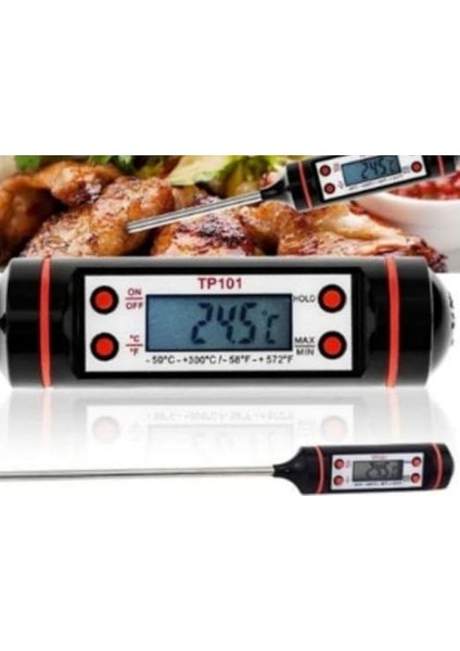 Siyah Renk Dijital Gıda Yemek Termometresi Yemek Isı Ölçer modelleri