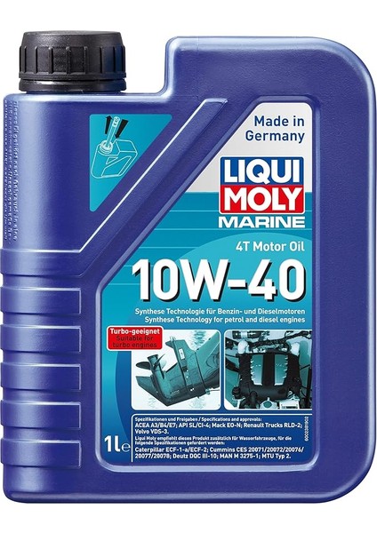 Moly Marine 4t Motor Yağı 10W-40 1 Litre Otomotiv Bakım Ürünü