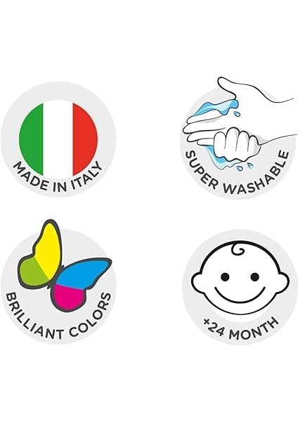 Bebek Yıkanabilir Parmak Boyası, 6 Renk x 80 gr fırsatları