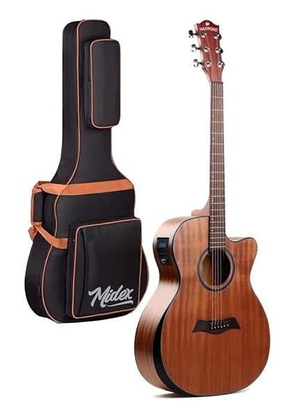 M450-EQ-AMP Profesyonel Masif Ağaç Amfili Elektro Akustik Gitar Seti Üst Segment indirimleri