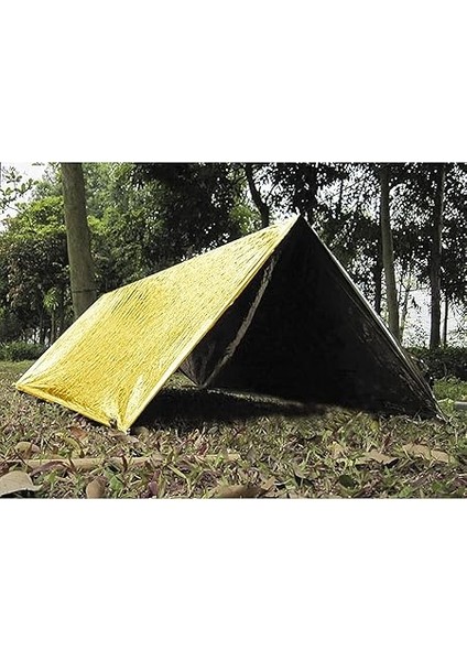 Acil Durum Battaniyesi, Folyo Battaniye Isı Sağkalım Yansıtıcı Termal Battaniye, Hayatta Kalma Battaniyeleri Gümüş, Kamp, Yürüyüş, Açık Hava, Deprem, Ilk Yardım, 130 x 210 cm Gold modelleri