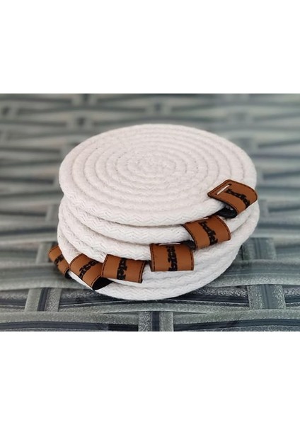 Adet Hasır Bardak Altlığı Çay Kahve Fincan Altlığı Krem