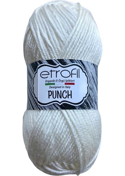 Punch El Örgü Ipliği 25 gr 71009 Ekru