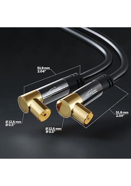 – 4K Anten Kablosu, Koaksiyel Kablolar – 90° Açılı – 1m – Dijital ve Analog Tv Kablosu – 0,5-20M Arasında Mevcut (Açılı Fiş/açılı Dişi Uç, Dvb-C/dvb-T/dvb-S Için, Siyah) indirimleri
