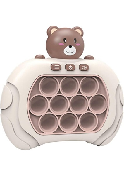 Konsol Sesli Işıklı Pop It Oyuncak Elektronik Popit Sevimli Ayıcık Oyun Konsolu PB129801