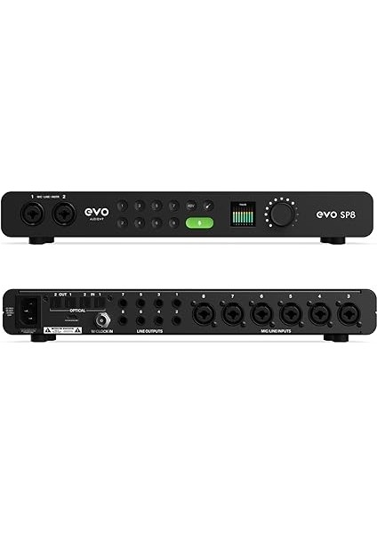 Evo Sp8 8 Kanal Smart Preamp, 2 Jfet Enstrüman Girişi, Ad/da Dönüştürücü ve Yüksek Çözünürlüklü Tft-Lcd Ekranlı, 8-Giriş/8-Çıkış Adat I/o Genişletici modelleri