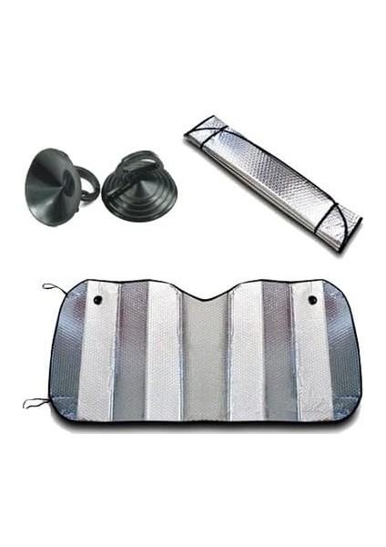 Oto Ön Cam Güneşliği Oto Metalize Alüminyum Katlanabilir Güneş Koruyucu Perde Güneşlik Suv 140X60CM fırsatları