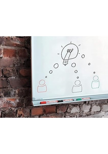 260 Beyaz Yazı Tahtası Kalemi, Siyah, 4'lü Set, Yuvarlak Uç 1,5-3 mm fırsatları