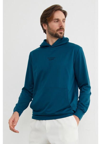 Mountaın Range Yazı Baskılı Kapüşonlu Sweatshirt modelleri