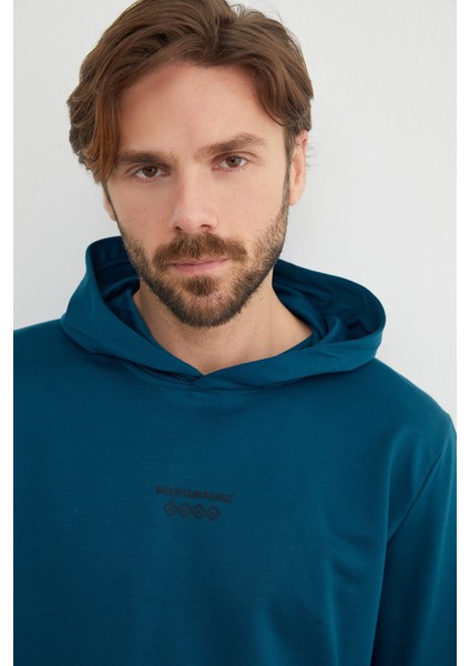 Mountaın Range Yazı Baskılı Kapüşonlu Sweatshirt