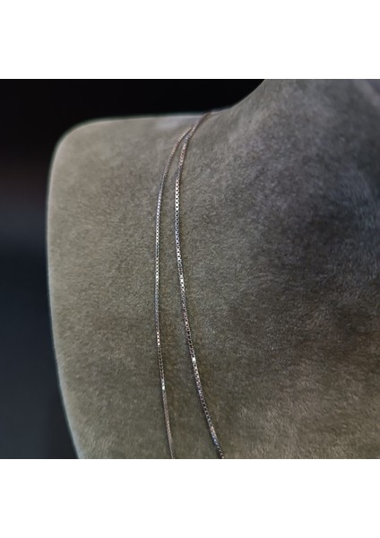 925 Ayar Gümüş Kolye Zinciri Model2 - Gümüş Renk -27CM modelleri