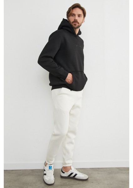 3 Iplik Free Soul Yazı Baskılı Kapüşonlu Sweatshirt