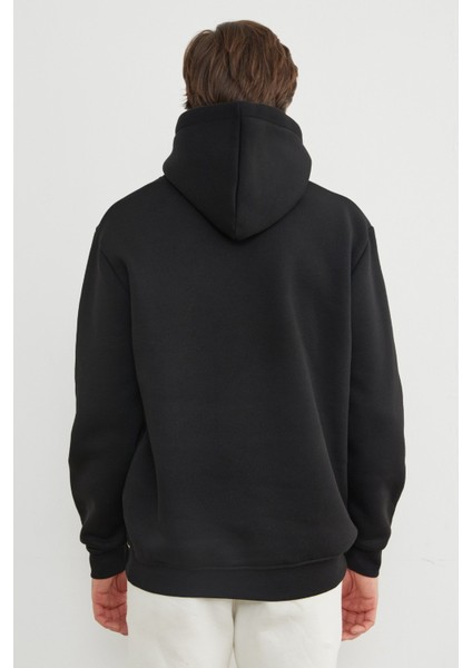 3 Iplik Free Soul Yazı Baskılı Kapüşonlu Sweatshirt