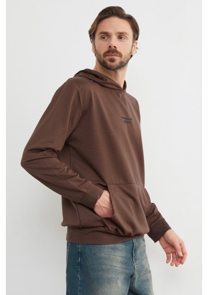 Mountaın Range Yazı Baskılı Kapüşonlu Sweatshirt fırsatları