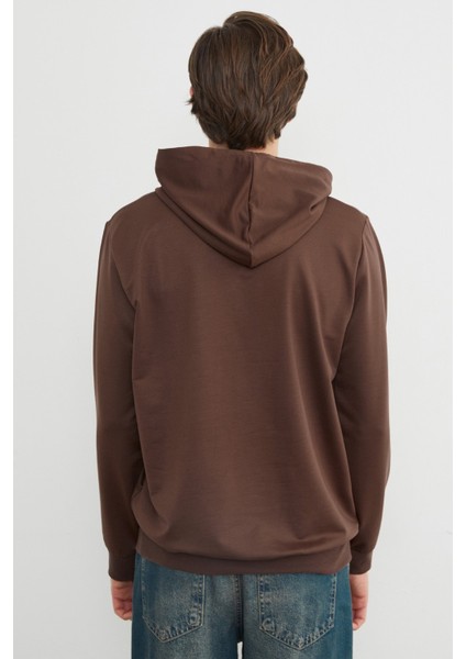 Mountaın Range Yazı Baskılı Kapüşonlu Sweatshirt