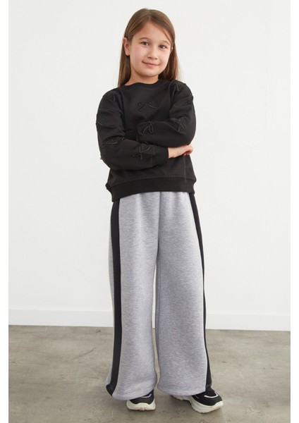 3 Iplik Yanları Şeritli Beli Lastikli Kız Çocuk Eşofman Altı modelleri