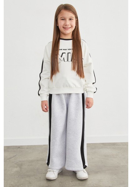 3 Iplik Yanları Şeritli Beli Lastikli Kız Çocuk Eşofman Altı fiyatları