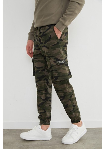 Kamuflaj Desenli Kargo Cepli Jogger Eşofman Altı
