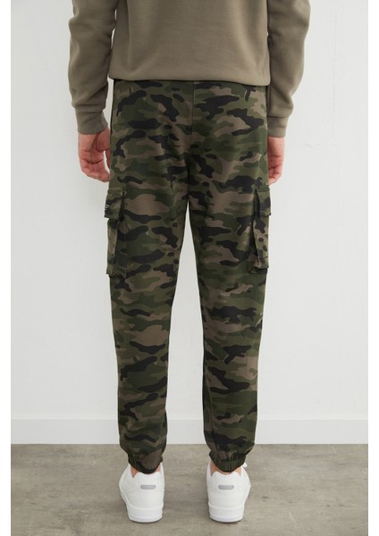 Kamuflaj Desenli Kargo Cepli Jogger Eşofman Altı