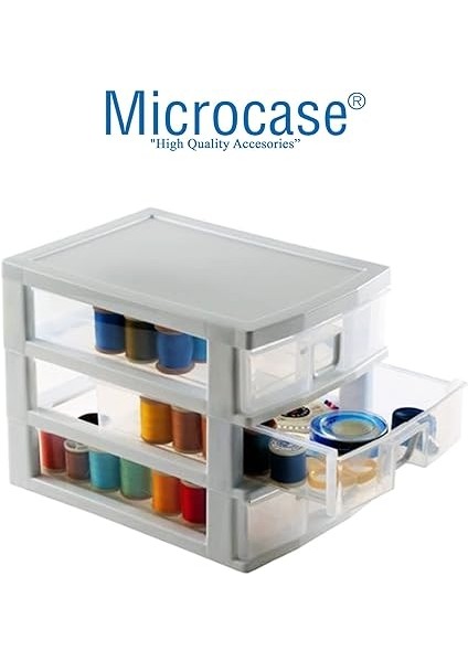 3 Gözlü Plastik Çekmeceli Takı Bileklik Evrak Organizer - AL3703 (Beyaz) modelleri