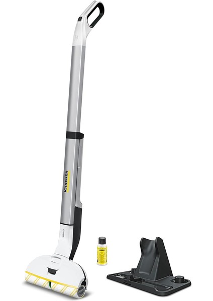 Elektrikli Paspas Ewm 2, Kablosuz Zemin Temizleyici, 2 Döner Mikrofiber Silindirli, Pil Ömrü: Yakl. 20 Dakika, Akü Şarjı Başına Yüzey Performansı: Yakl. 60 M², Beyaz