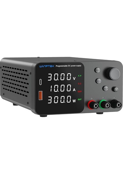 Değişken Dc Güç Kaynağı 30V 10A 4 Haneli LED Ekranlı Masaüstü Güç Kaynağı Enkoder Ayar Düğmeli Ayarlanabilir Anahtarlamalı Güç Kaynağı Çıkış Etkinleştirme/devre Dışı Bırakma Düğmesi