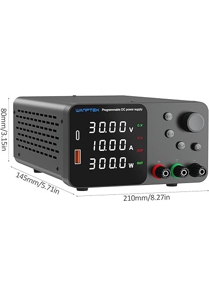 Değişken Dc Güç Kaynağı 30V 10A 4 Haneli LED Ekranlı Masaüstü Güç Kaynağı Enkoder Ayar Düğmeli Ayarlanabilir Anahtarlamalı Güç Kaynağı Çıkış Etkinleştirme/devre Dışı Bırakma Düğmesi fırsatları
