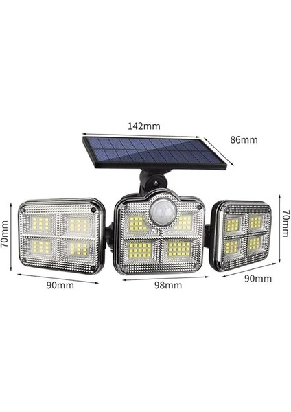 Solar Güneş Enerjili 122 Ledli Hareket Sensörlü Bahçe Aydınlatma Sokak Lambası Solar fiyatları