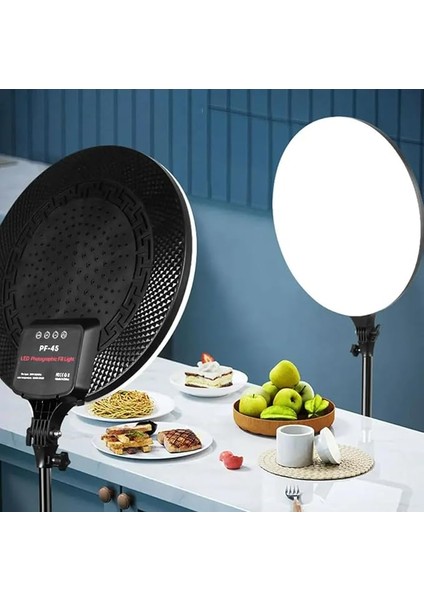 Beyaz LED Aydınlatma Kumandalı Yayıncı Işığı Youtuber Twich Yayın Işığı Ürün Göresel Fotoğraflama Tripodlu Aydınlatma 25CM 10 Inç PF26 (10 Inch - PF26)