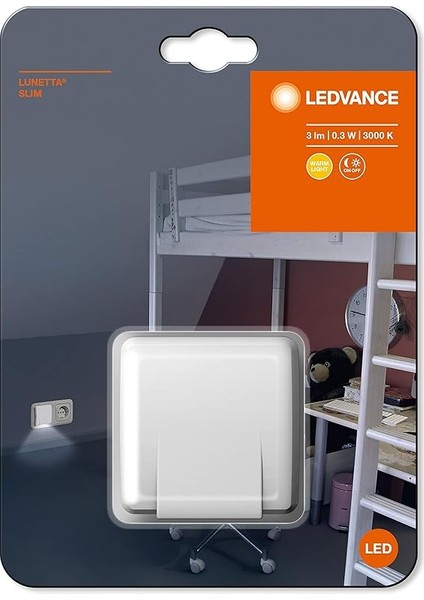 LED Gece Lambası, Iç Mekan Uygulamaları Için Lamba, Sıcak Beyaz, Entegre Gündüz-Gece Sensörü, Lunetta Lunetta Slim fiyatları