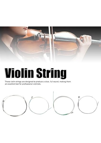 4 Adet G D A E Keman Dize Seti, Aşınma Direnci Çelik Tel Temizle Tam Ses Profesyonel Keman Dize Kiti Keman Için modelleri