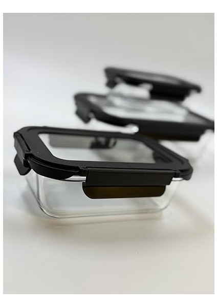 Home 3'lü Contalı Cam Saklama Kabı Seti – 370 Ml, 600 ml ve 1500 ml – Sızdırmaz Kilitli Kapak – Mikrodalga Fırın ve Bulaşık Makinesi Uyumlu – Gıda Saklama Kabı – Sağlıklı Bpa Içermez (Siyah) modelleri