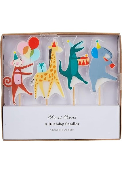 Meri - Animal Parade Candles - Hayvan Geçit Töreni Mumlar - 4'lü fiyatları