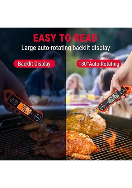 TP19H Dijital Et Termometresi, Çok Yönlü Arkadan Aydınlatmalı ve Hareket Algılayıcı Mutfak Pişirme Gıda Termometresi Barbekü Izgara Sigara Içen Yağ Kızartma Şekeri Anında Okuma Termometresi modelleri