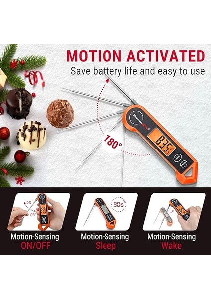 TP19H Dijital Et Termometresi, Çok Yönlü Arkadan Aydınlatmalı ve Hareket Algılayıcı Mutfak Pişirme Gıda Termometresi Barbekü Izgara Sigara Içen Yağ Kızartma Şekeri Anında Okuma Termometresi indirimleri