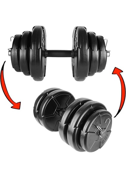 Ecgspor 30 kg (2X15 Kg) Dambıl Seti ve Ağırlık Seti Vücut Geliştirme Aleti