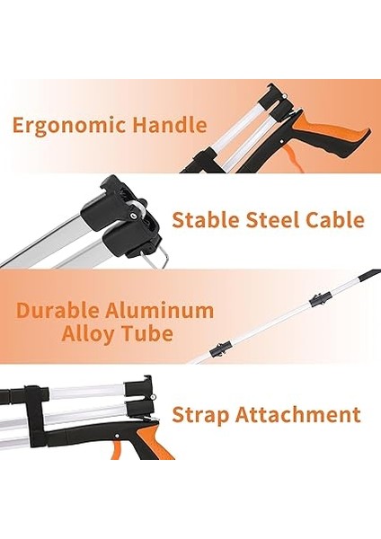 Yaşlılar Için 109 cm Katlanabilir Kıskaç Mıknatıslı Tutma Kolu 360° Döndürülebilir Başlık Alüminyum Çöp Maşası Kavrama Pensesi Çöp / Çöp Toplama Için Uzun Tutma Aleti El Kavrama (Turuncu) modelleri