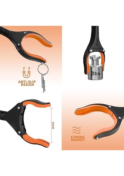 Yaşlılar Için 109 cm Katlanabilir Kıskaç Mıknatıslı Tutma Kolu 360° Döndürülebilir Başlık Alüminyum Çöp Maşası Kavrama Pensesi Çöp / Çöp Toplama Için Uzun Tutma Aleti El Kavrama (Turuncu) fırsatları