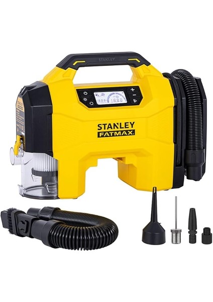 SXVI02001 12VOLT/18VOLT 160 Psı Dijital Basınç Göstergeli Lastik &amp; Yatak Şişirme Pompası + Araç Süpürgesi + LED Lamba (Akü Dahil Değildir)